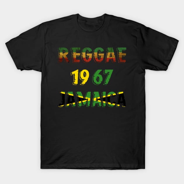 Rasta Reggae 1967 Jamaica Flag T-Shirt by alzo